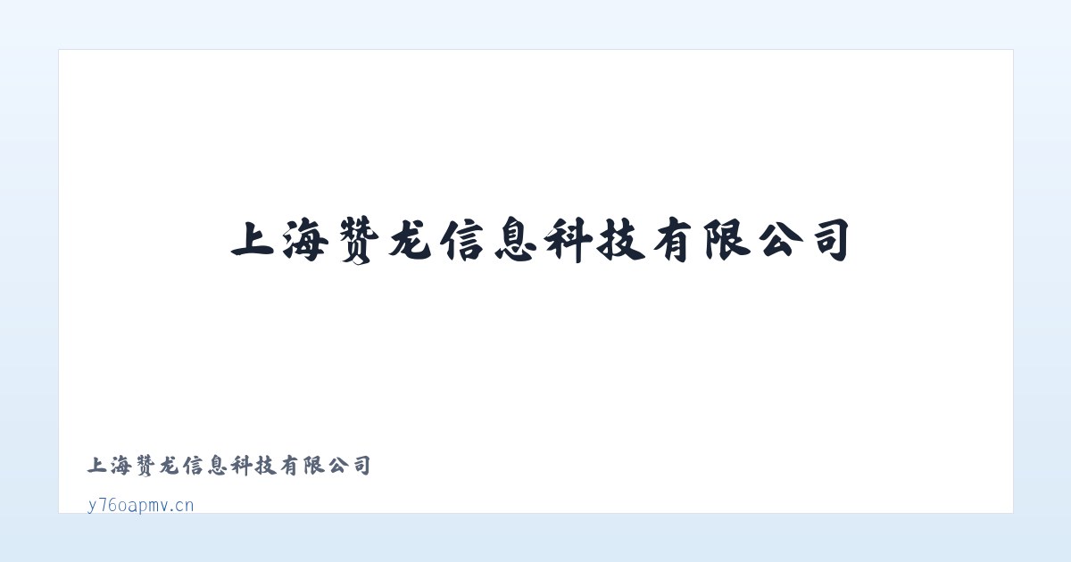 上海赞龙信息科技有限公司 主图